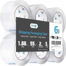 Starseven ART3D 6 Rulo Karton Sızdırmazlık Bandı Ağır Hizmet, Şeffaf Ambalaj Bandı, 1.9" x 55 Yds, 2 Mil Kalı