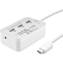 Uravas Store Type-C 3.1 Combo Hub Kart Okuyucu 7 Port 5 Gbps Beyaz HDX7029