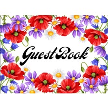 Starseven Guest Book: Stunning Floral Cover With Single Sided Pages For Guest Check-In. Perfect For Parties,