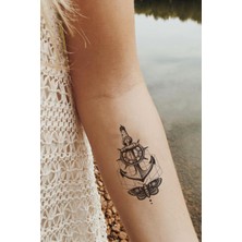 Starseven Bearpear Polestar Çapa Deniz Feneri Geçici Dövme Lighthouse Tattoo