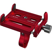 Starseven KR01 Bisiklet Motorsiklet Gidon Telefon Tutucu,metal Vidalı Kirmizi