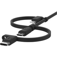 Starseven Belkin Kablo (3'ü 1 Arada Usb-C, Lightning, Micro-Usb Kablosu) Akıllı Telefonları, Ta