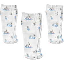 Starseven Deux Lapins% 100 Pamuk Müslin Patikli Alt 3’lü Set – Bébé Lapin YNDGNALT-1019