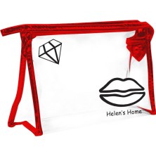 Starseven Helen's Şeffaf Kozmetik Çantası Kırmızı
