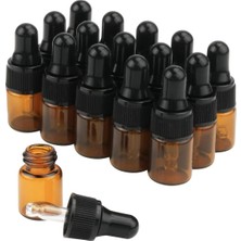 Starseven 15 Adet Amber Cam Damla Şişeleri 1 ml 2 ml 3 ml 5 ml Mini Esansiyel Damlalık Şişeler Boş Seyaha