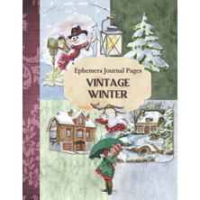 Starseven Ephemera Journal Pages Winter: Snow Covered Scenes Collage Junk Journal Kit With Festive Ho