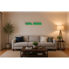 Boyutron Gırl Boss Modern 3D Baskı Dekoratif Duvar Yazısı Tablo - Green - 15 cm Yükseklik