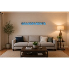 Boyutron Grandparents Modern 3D Baskı Dekoratif Duvar Yazısı Tablo - Sky Bkue - 15 cm Yükseklik