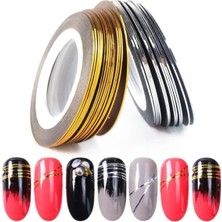 Starseven Fontenay Karışık Renk Tırnak Süsleme Şerit Bant Nail 10 Adet Karışık Renkli