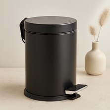 Uravas Store Pedallı Metal Çöp Kovası 12 L Siyah