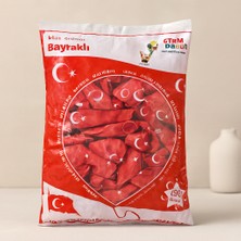 Uravas Store 12 Inç Bayraklı Lateks Balon - 100'LÜ Paket