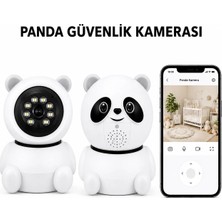Qasul Ip Wifi 360° 1080P Güvenlik Kamerası Gece Görüşlü LED Işıklı Alarmlı Kamerası Panda Kılıflı