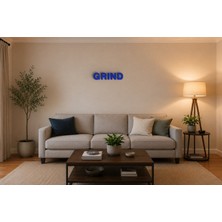 Boyutron Grınd Modern 3D Baskı Dekoratif Duvar Yazısı Tablo - Navy Blue - 15 cm Yükseklik