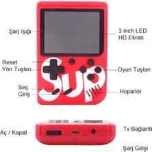 Ronanna Buğz 400 Nostalji Oyunlu Mini Atari Çift Kol Kırmızı Renk Bluetooth Yok Oyun Konsolu - Elektronik