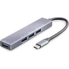 Uravas Store Type-C 3.0 Hub 4 Port 5 Gbps Gri HDX7043