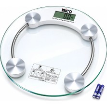 Uravas Store Dijital - Pilli Yuvarlak Banyo Baskül Terazi Tartı LCD Ekran 180KG/0.1G 30X30CM İ11-026 (5047)