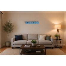 Boyutron Success Modern 3D Baskı Dekoratif Duvar Yazısı Tablo - Sky Bkue - 15 cm Yükseklik