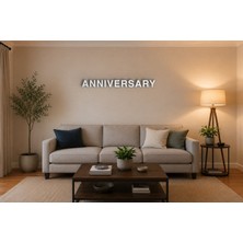 Boyutron Annıversary Modern 3D Baskı Dekoratif Duvar Yazısı Tablo - White - 15 cm Yükseklik