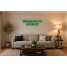 Boyutron Dream Plan Achıeve Modern 3D Baskı Dekoratif Duvar Yazısı Tablo - Green - 15 cm Yükseklik