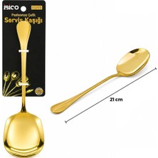 Ronanna Buğz Metal Servis Kaşığı - 21 cm - Gold Renk