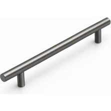 Starseven (1 Adet) Titanyum Renk 128 mm 12,8 cm Metal Mobilya Mutfak Dolap Çekmece Dolabı Kulbu Kulpu Kulplar