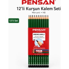 Pensan 12 Adet Mercanlı Kurşun Kalem Seti Ekonomik Kullanım İçin Genel Amaçlı Yazı Gereci
