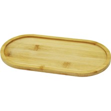 Uravas Store Oval Ahşap Bambu Yağdanlık Altlık 12X23CM (5047)