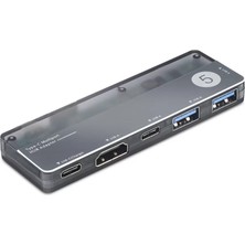 Uravas Store Type-C 3.1 Gen1 Hub Pd Hdmı 4K 5 Port 5 Gbps Alüminyum Gri TUH353