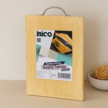 Uravas Store Bambu Ahşap Kesme Tahtası 22X32X1.7 cm (Metal Kulplu)