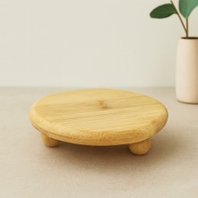 Uravas Store Bambu Sunum Tabağı Ayaklı 11X11 cm