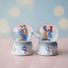 Subutu Mini Boy Işıklı Kar Küresi - Kış Masalı Tasarımlı - Romantik Hediyelik
