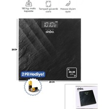 Uravas Store Dijital - Pilli Banyo Baskül Terazi Tartı LCD Ekran - Sıcaklık Gösterge 180KG/50GR 28X28CM SBS-4452 (5047)
