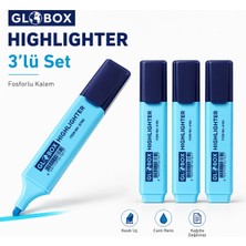 Globox Mavi Highlighter Kalem 3 Adet