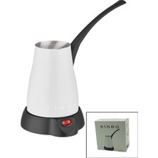 Uravas Store Beyaz Elektirkli Cezve Türk Kahve Makinesi 5 Fincan - 400ML Hazne Paslanmaz Çelik 360 Derece Dönebilme SCM-2960 (5047)
