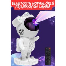 Ronanna Buğz Astronot Tasarımlı Bluetooth Hoparlörlü Hd Yıldız Projeksiyonlu Dekoratif Gece Lambası