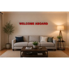 Boyutron Welcome Aboard Modern 3D Baskı Dekoratif Duvar Yazısı Tablo - Red - 15 cm Yükseklik