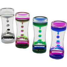 Uravas Store Çift Renk Su Çift Katlı Dar Şişe Model  Sulu Kum Saati Mika Akrilik Plastik 13.7 x 5.2 x 3.3cm (5047)