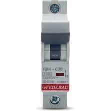 Ronanna Buğz 1 Adet Federal 1X20 A C Tipi 4.5ka Otomatik Sigorta Fm4 9EG-C0431-SD20