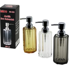 Uravas Store Uzun Sekizgen Şeffaf - Renkli Akrilik - Mika Kristal  Sıvı Sabunluk  200ML (5047)