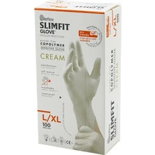 Uravas Store Reflex Slimfit Glove KOD-028 L-Xl Krem Pudrasız Muayene Eldiven 100LÜ (5047)