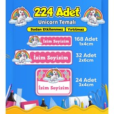 Sb Store Okul Kreş Kişiye Özel Isim Etiket Seti Unicorn Temalı - Model 748