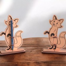 Ardecem Bilgisayar Boyanabilir Ahşap Tilki Kalemlik - 3mm Mdf Lazer Kesim Hobi Seti 10 Adet