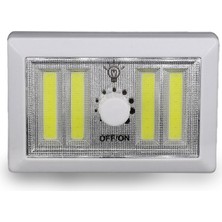 Renas Store 4 Ledli Pilli LED Lamba Güç Ayarlı LED Portatif Lamba LED Işık - Mıknatıslı Yapışkanlı
