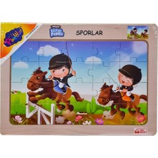 Renas Store Ony-85-86-87-88 Ahşap Eğitici Puzzle Sporlar -Onyıl