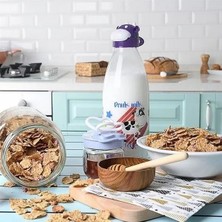 Renas Store Inek Tasarımlı Sevimli Cam Suluk - Süt Şişesi 1000 ml