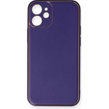 Uravas Store Apple iPhone 12 Mini Kılıf Coco Deri Silikon Kapak - Mor