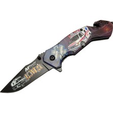 Renas Store Mtech 4 23 5 Ilkyardım Kurtarma / Kamp Çakı 20CM - Yarı Otomatik, Kemerlikli, Cam Kırma ve Ip Kesme Aparatlı