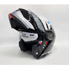 mt Genesis Sv B12 Raccoon Çene Açılır Kask Parlak Renk