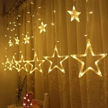 Renas Store Yıldız Sarkıtlı Perde LED Aydınlatma - 3m Genişlik, 8 Modlu, Günışığı Renk,ev Süsleme Işığı