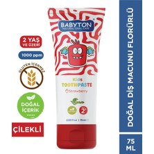 Babyton Doğal Çilekli 6 Yaş ve Üzeri Florürlü Diş Macunu 75 ml